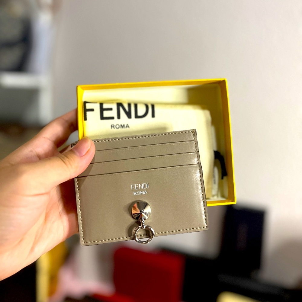 Fendi Stud Cardholder w/ Box & Dust Bag